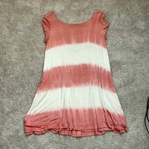 White/Pink Striped NanaMac’s Dress -S